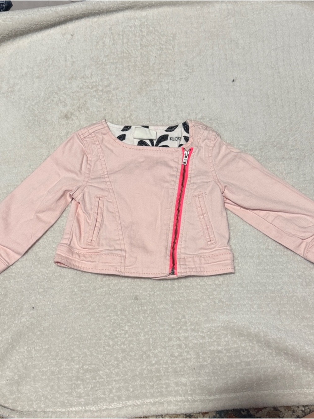 Crazy 8 Light Pink Jacket with Hot Pink Zip